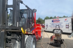 cleaning fuel in a forklift